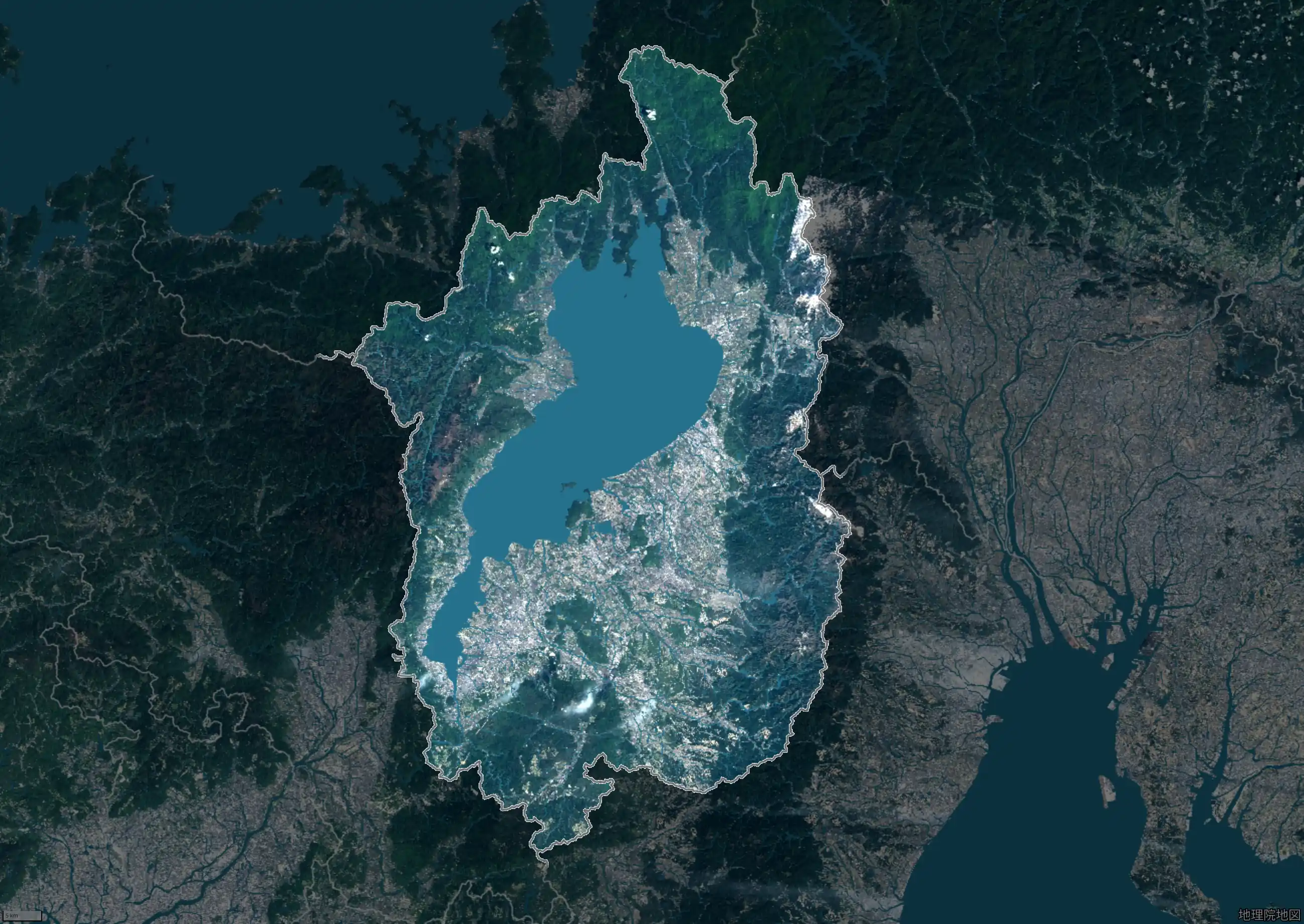 滋賀県の航空写真